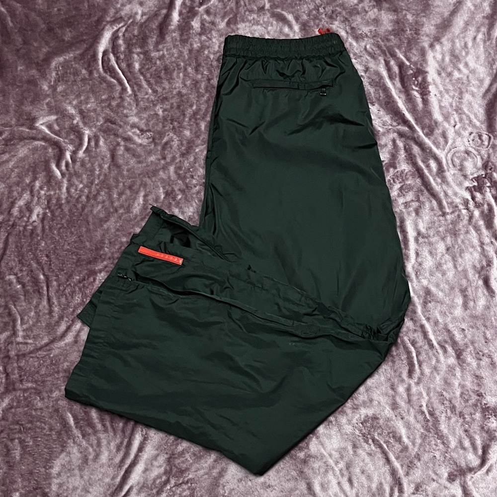 Prada Black Joggers with Red Details